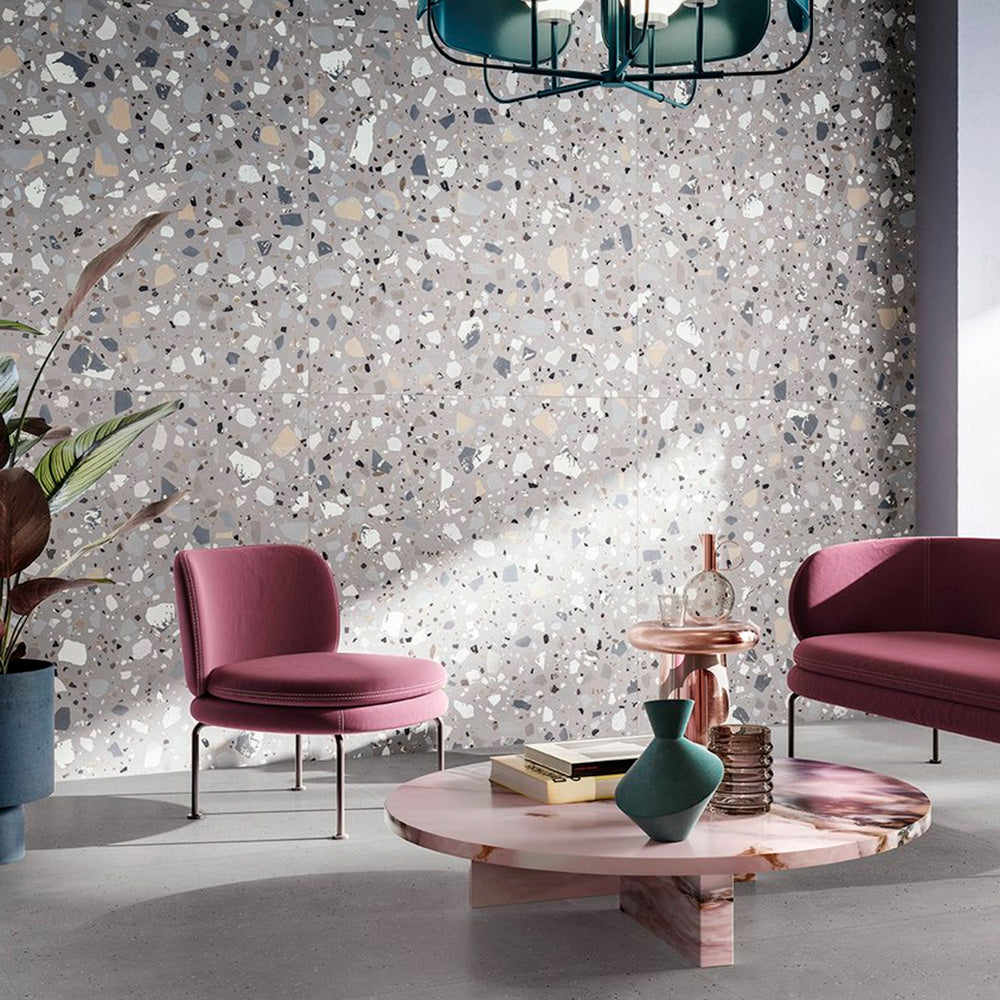 Gres Porcellanato Rettificato Naturale De-Maxi Effetto Graniglia 90X90 - Deconcrete Grey