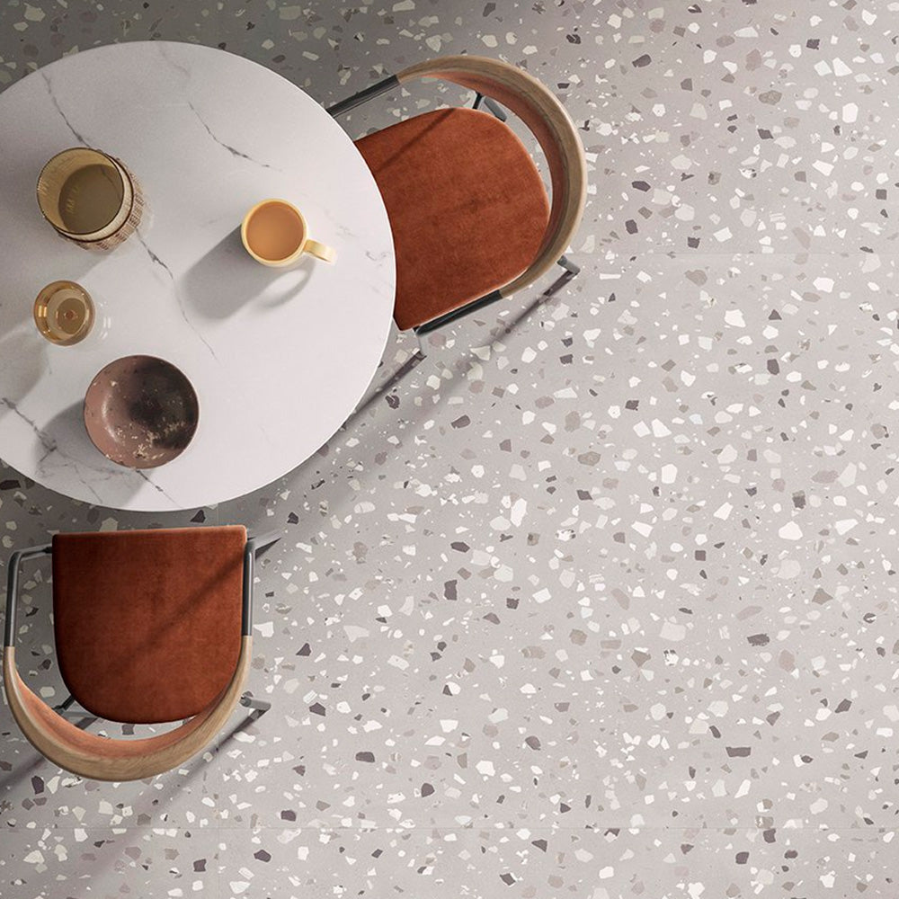 Gres Porcellanato Rettificato Naturale De-Medium Effetto Graniglia 90X90 - Deconcrete Pearl