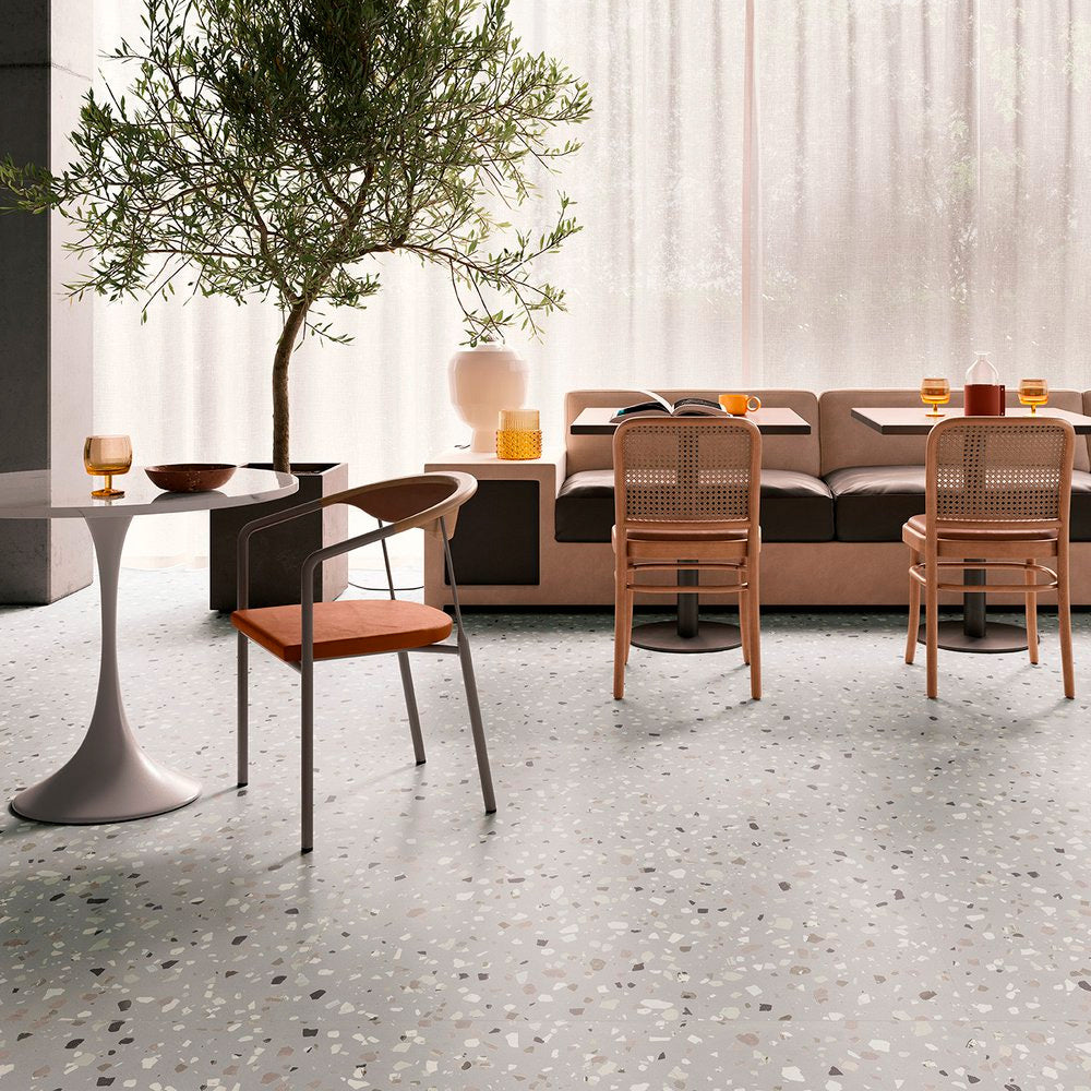 Gres Porcellanato Rettificato Naturale De-Medium Effetto Graniglia 90X90 - Deconcrete Pearl