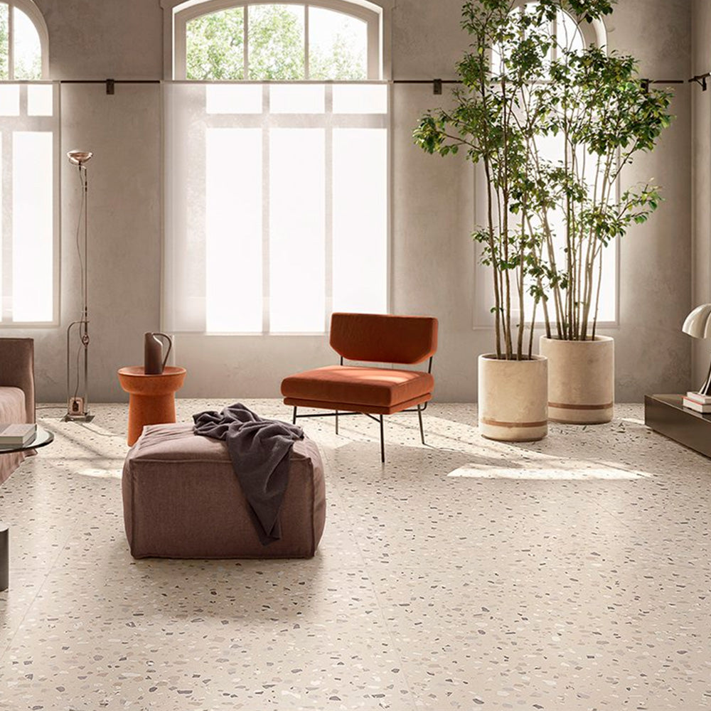 Gres Porcellanato Rettificato Naturale De-Medium Effetto Graniglia 90X90 - Deconcrete Sand