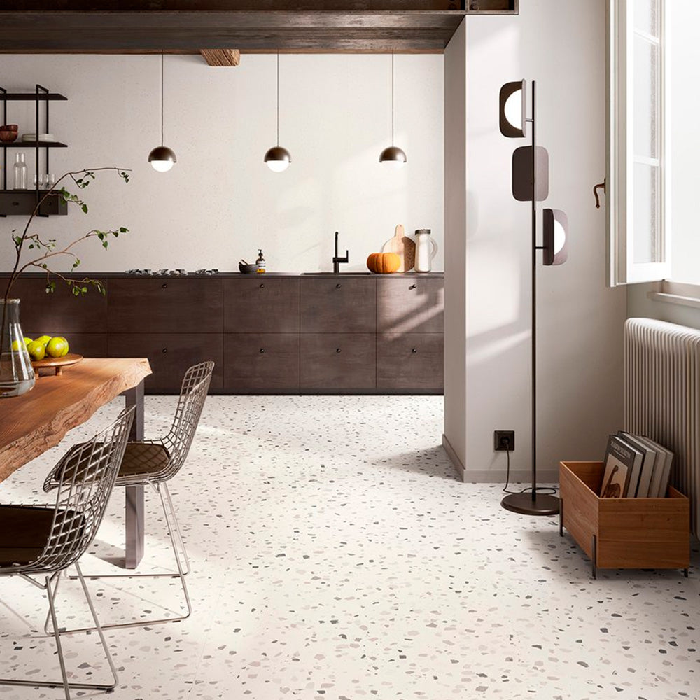 Gres Porcellanato Rettificato Naturale De-Medium Effetto Graniglia 90X90 - Deconcrete White