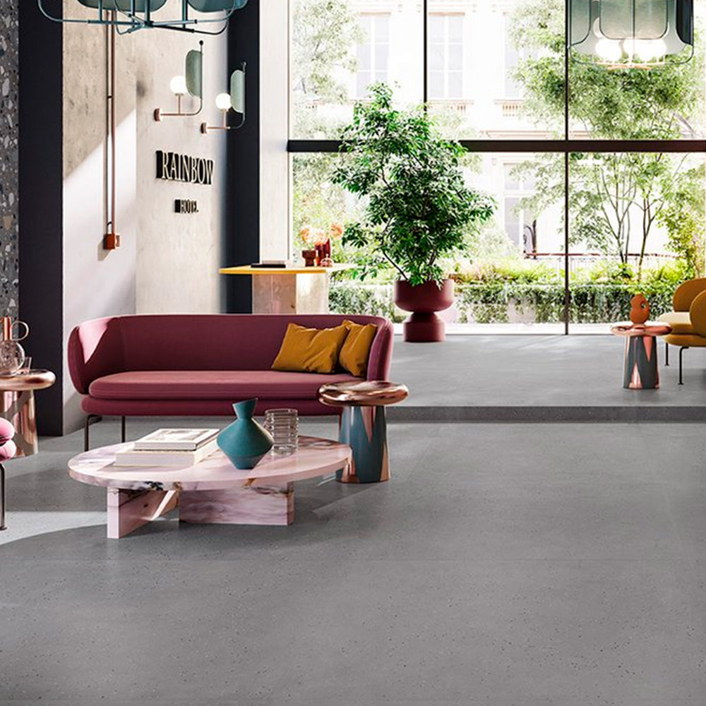 Gres Porcellanato Rettificato Naturale De-Micro Effetto Graniglia 60X60 - Deconcrete Grey