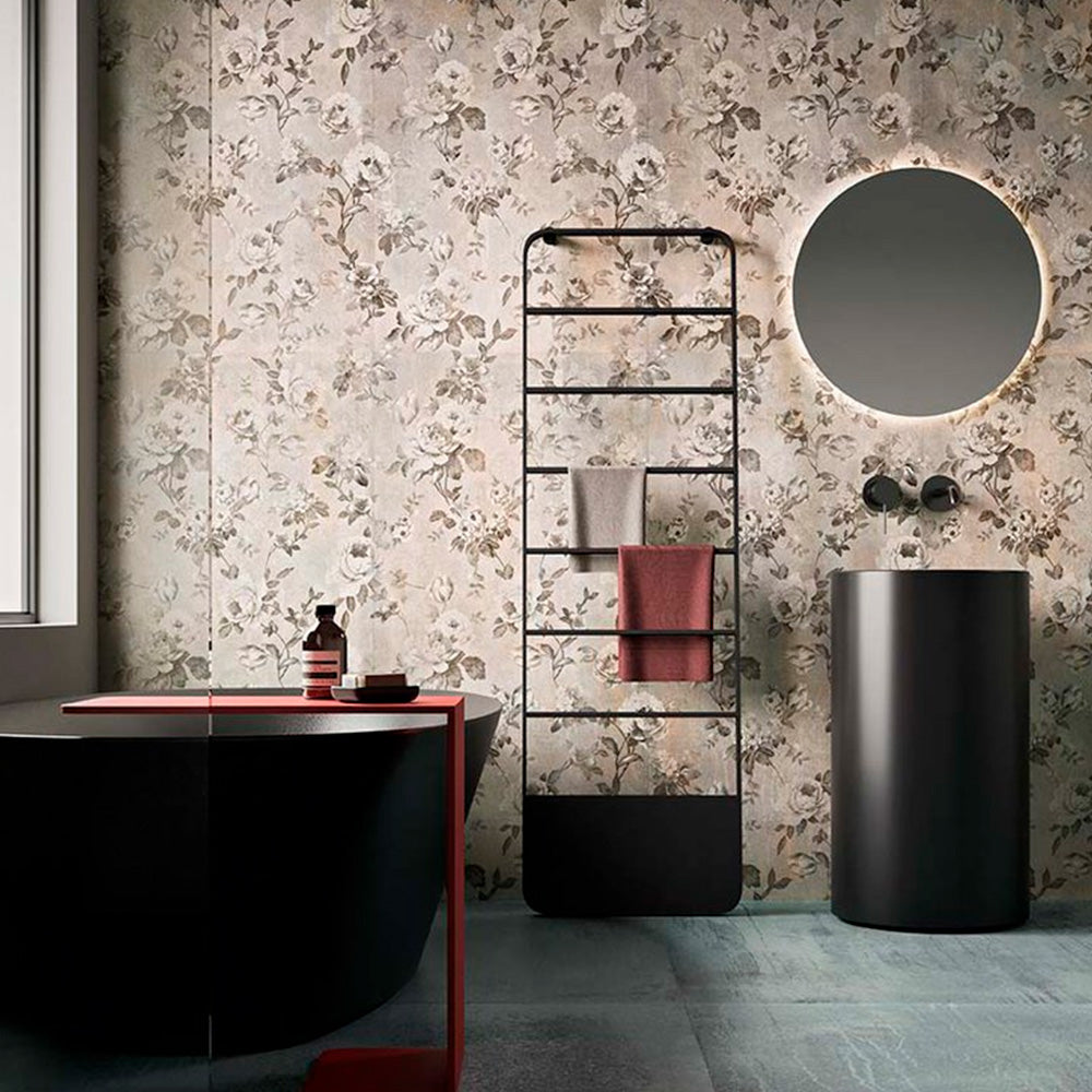 Gres Porcellanato Rettificato Naturale Decoro Effetto Floreale 60X120 - Dripart Drip Rose light