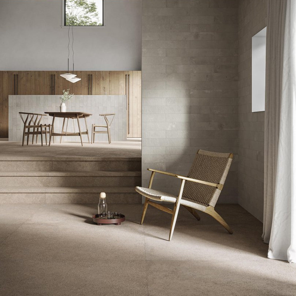 Mosaico in Gres Porcellanato Rettificato Naturale Effetto Cemento 30X30 - Duo Front Cement