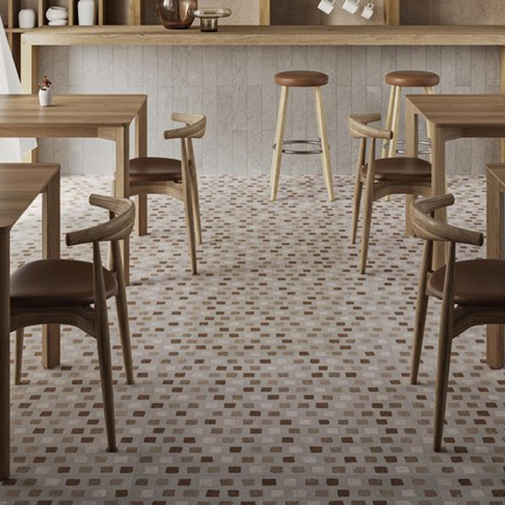 Gres Porcellanato Rettificato Naturale Decoro  Effetto Cemento 90X90 - Duo Gem Mix 01