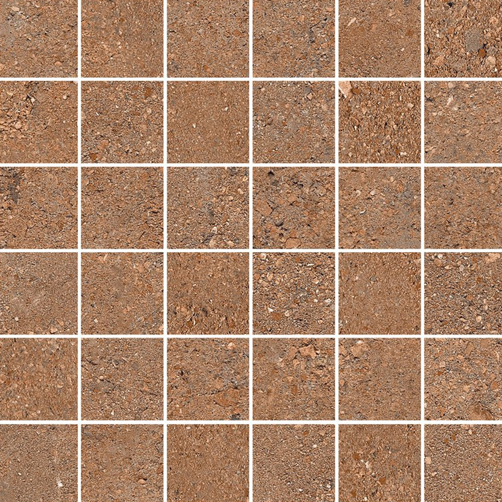 Mosaico in Gres Porcellanato Rettificato Naturale Effetto Cemento 30X30 - Duo Back Cotto