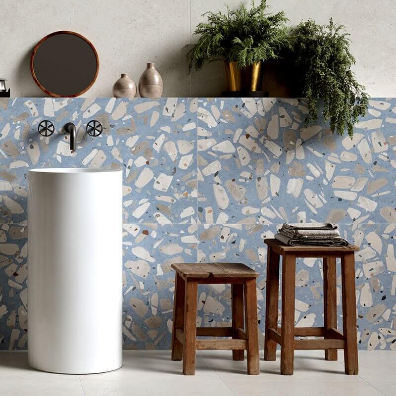 Decoro in Gres Porcellanato Effetto Cemento Rettificato Naturale 60x120 9.5mm Brera Kaleido Avio - Herberia