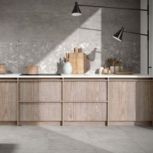 Decoro in Gres Porcellanato Effetto Cemento Rettificato Naturale 60x120 9.5mm Brera Kaleido Perla - Herberia