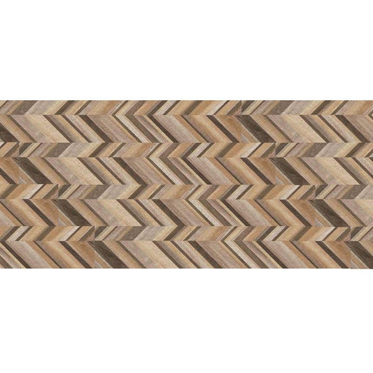 Decoro in Gres Porcellanato Effetto Legno Rettificato Naturale 20x120 8.5mm Chevron Mix Warm Just Color - Gardenia Orchidea