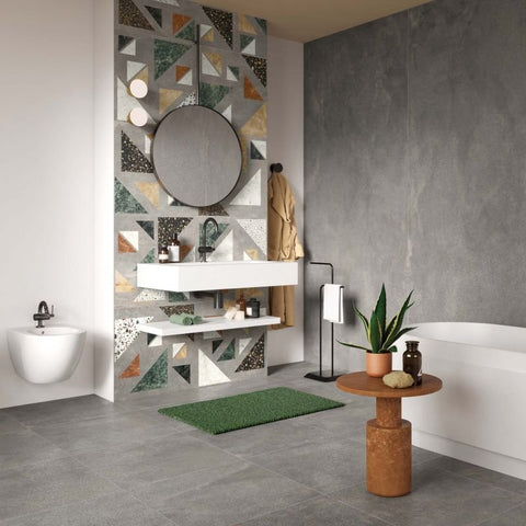 Decoro in Gres Porcellanato Effetto Pietra Rettificato Naturale 120x120 8.5mm Grey Blend - ABK