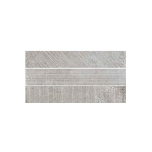Natural Rectified Stone Effect Porcelain Stoneware Decor 20x120 8.5mm Cement Amboise - Gardenia Orchidea