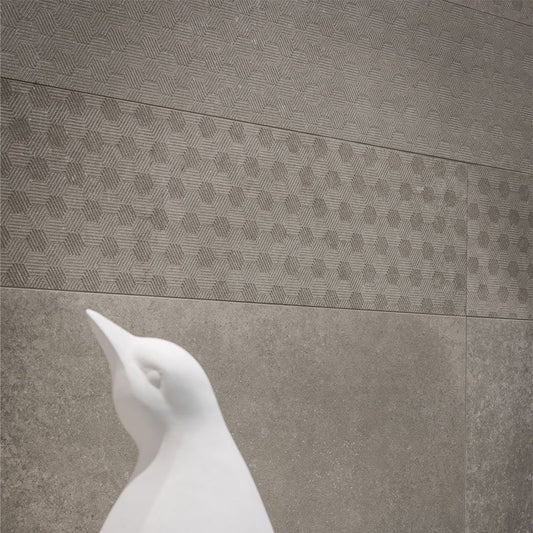 Natural Rectified Stone Effect Porcelain Stoneware Decor 20x120 8.5mm Grey D-Sign - Gardenia Orchidea