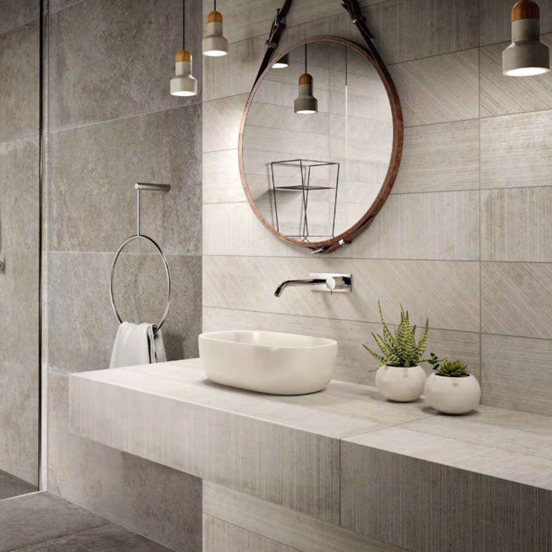 Natural Rectified Stone Effect Porcelain Stoneware Decor 20x120 8.5mm Amboise Powder - Gardenia Orchidea