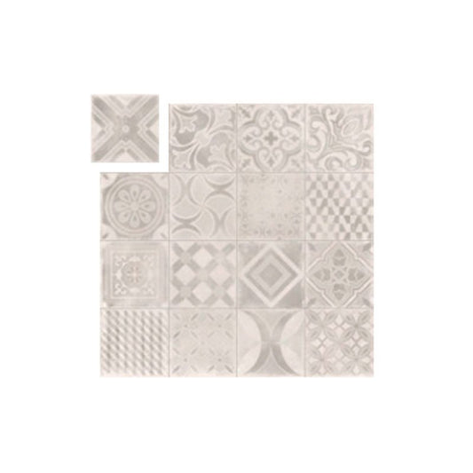 Natural Rectified Stone Effect Porcelain Stoneware Decor 20x20 8.5mm Cementine Mix Make - Gardenia Orchidea