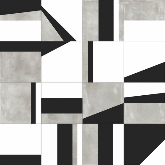 Decoro in Gres Porcellanato Effetto Pietra Rettificato Naturale 20x20 8.5mm Edge Mix Grey Play - ABK