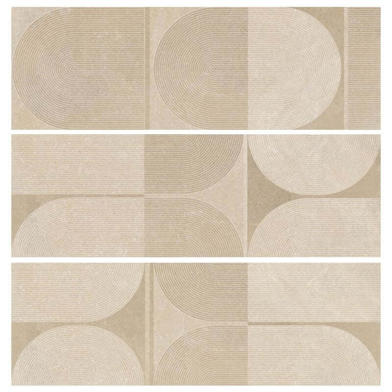 Natural Rectified Stone Effect Porcelain Stoneware Decoration 30x90 8mm Etna Futura Sand Decoration - Herberia