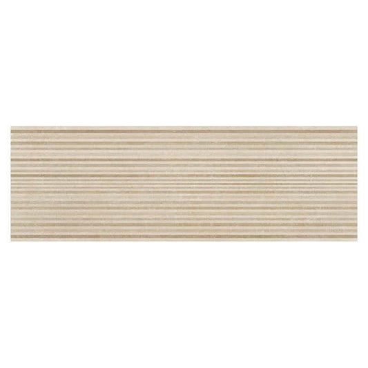 Decoro in Gres Porcellanato Effetto Pietra Rettificato Naturale 30x90 8mm Etna Struttura Futura Sabbia - Herberia