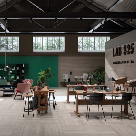 Decoro in Gres Porcellanato Effetto Pietra Rettificato Naturale 60x120 8.5mm Form Ash Lab325 - ABK
