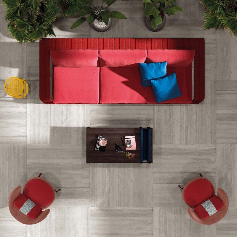 Decoro in Gres Porcellanato Effetto Pietra Rettificato Naturale 60x120 8.5mm Form Ash Lab325 - ABK