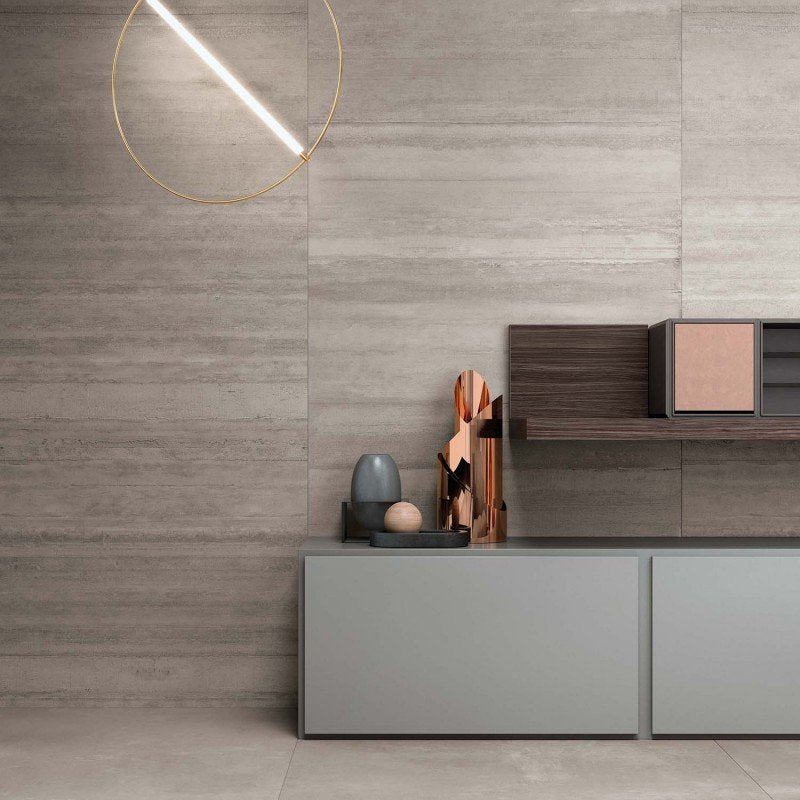 Decoro in Gres Porcellanato Effetto Pietra Rettificato Naturale 60x120 8.5mm Form Ash Lab325 - ABK