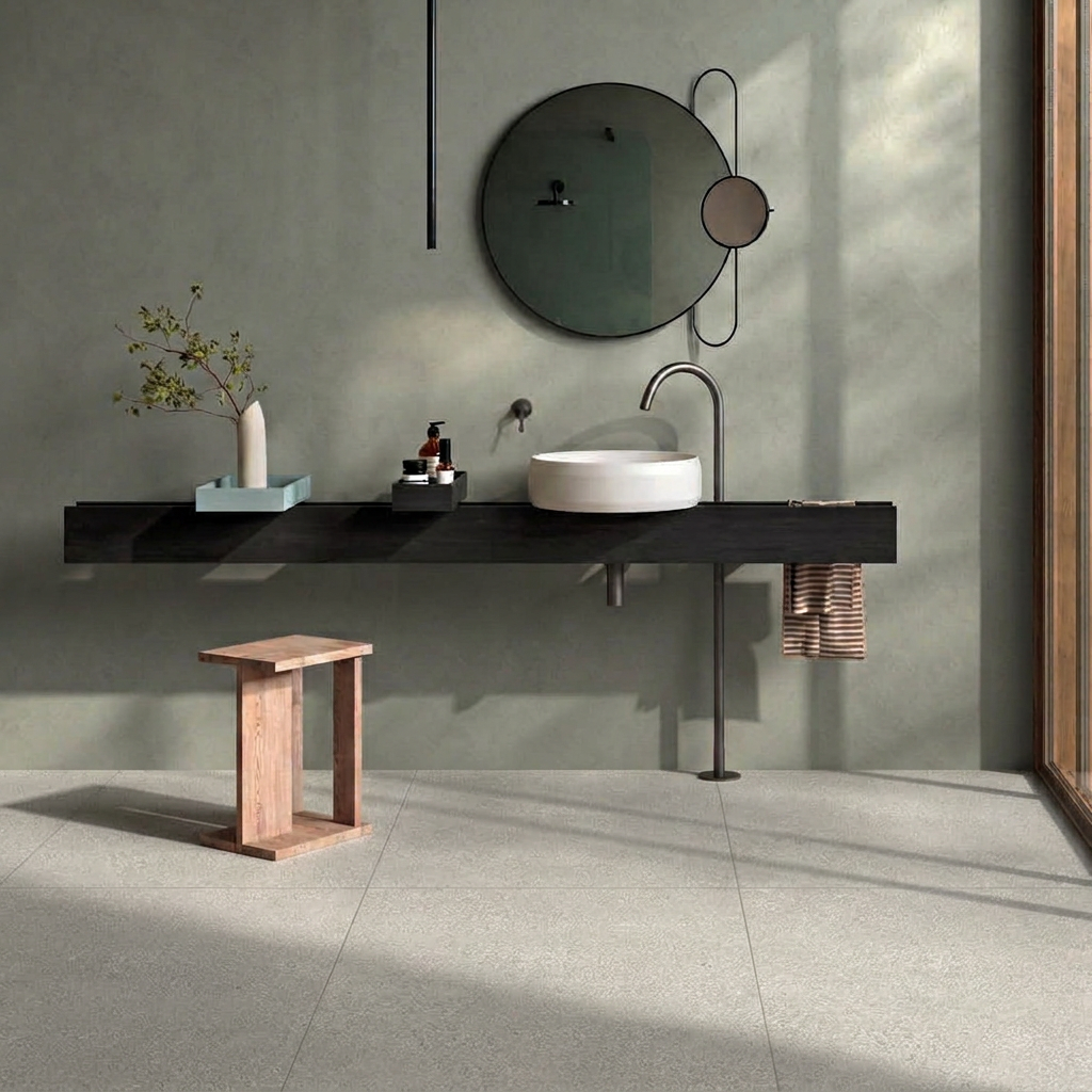 Gres Porcellanato Effetto Cemento Naturale 81x81 Bianco Evoq - Antica Ceramica Rubiera