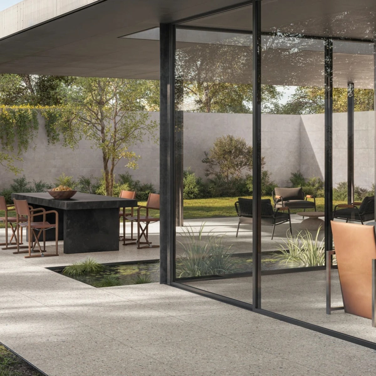 Gres Porcellanato Rettificato Full Antislip Surface Full Effetto Cemento 90X90 - Gravel Grey