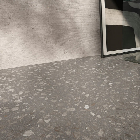 Gres Porcellanato Rettificato Silk Effetto Graniglia 60X120 - Glow Grey