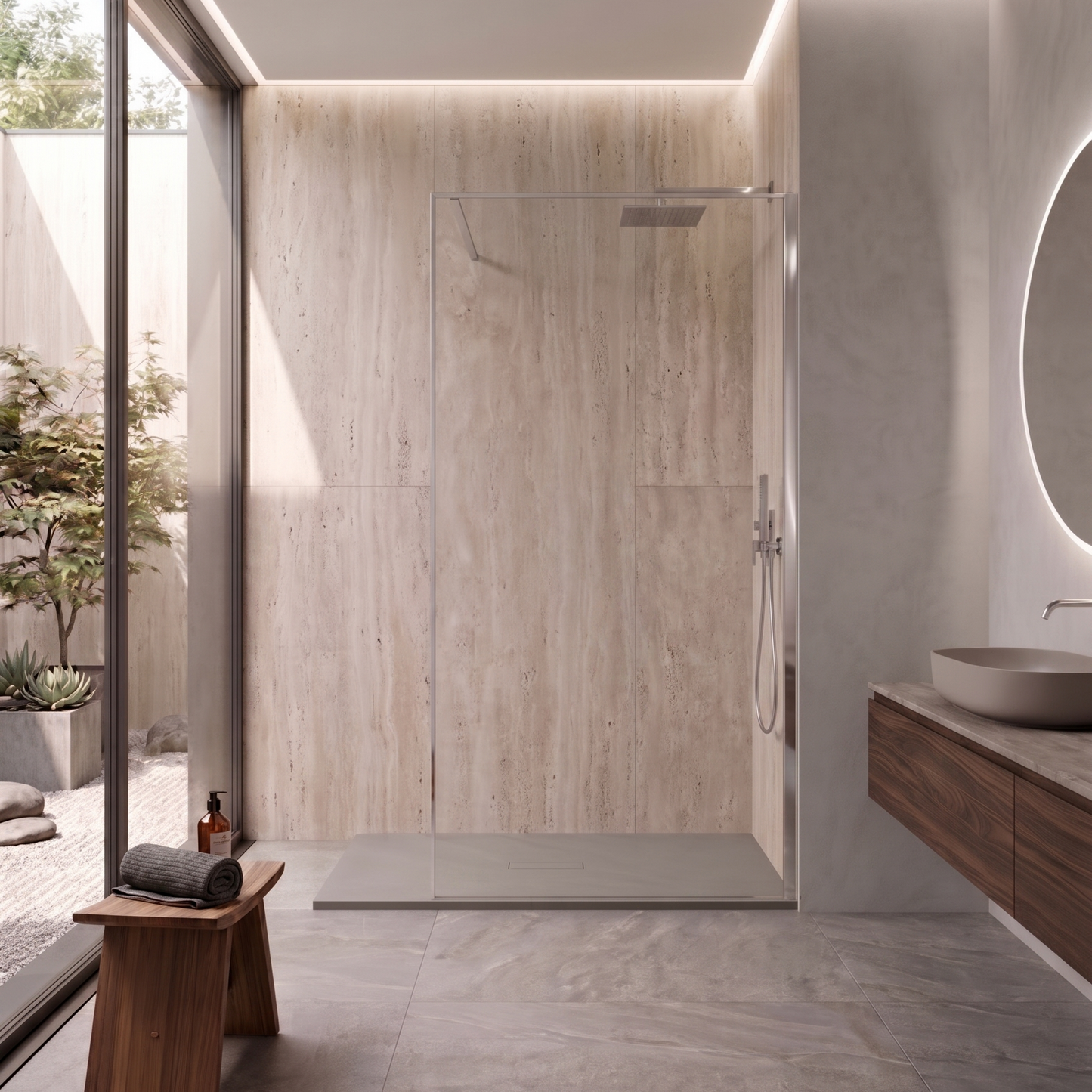 Parete Walk-in 80 cm Vetro Trasparente e Profilo Cromo - Escape