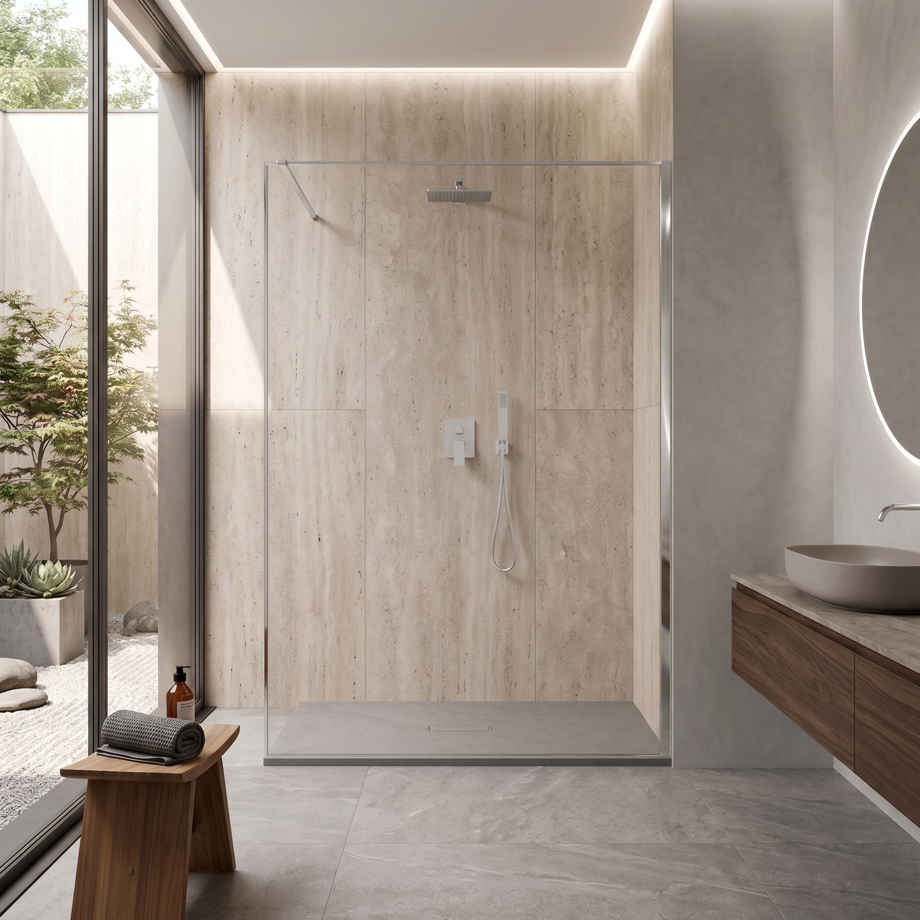 Parete Walk-in 120 cm Vetro Trasparente e Profilo Cromo - Escape