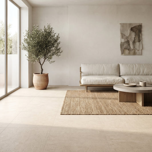 Gres Porcellanato Effetto Pietra Rettificato Naturale 120x120 Concrete Project Beige - Imola