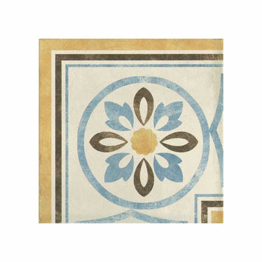 Natural Cement Effect Porcelain Stoneware 20x20 Flower Corner Via Emilia - Cir Serenissima