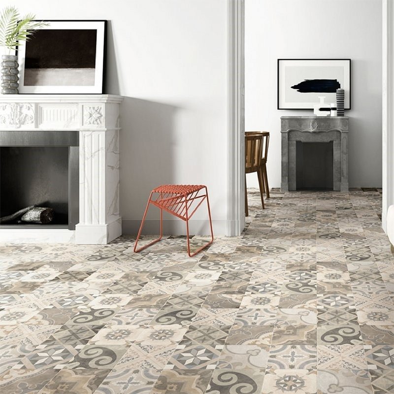 Gres Porcellanato Effetto Cemento Naturale 20x20 Classic Mix Patchwork - Ceramica Sant'Agostino