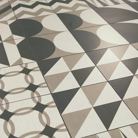 Natural Cement Effect Porcelain Stoneware 20x20 Half Moon Ornamenta - Gammadue