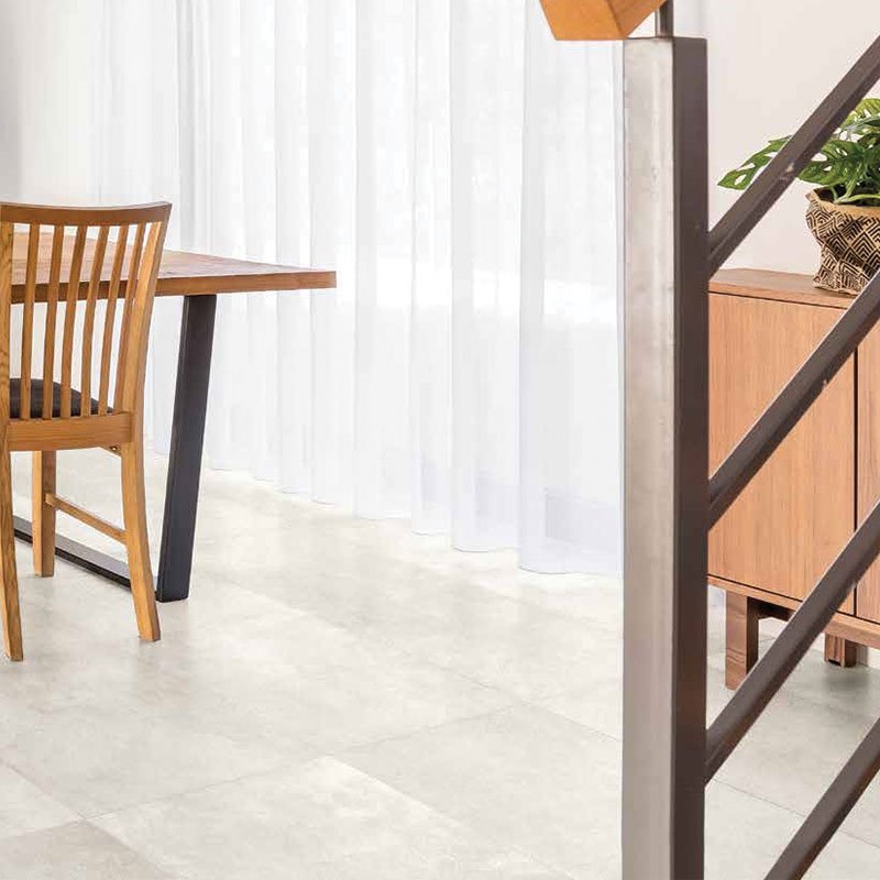 Gres Porcellanato Effetto Cemento Naturale 60x120 Bianco Marte - Soluzioni Tiles