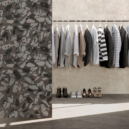Gres Porcellanato Effetto Cemento Non Rettificato Grip 30x60 9.5mm Brera Grafite - Herberia