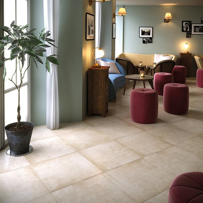 Gres Porcellanato Effetto Cemento Rettificato Grip 45x90 20mm Geo Sabbia - Herberia