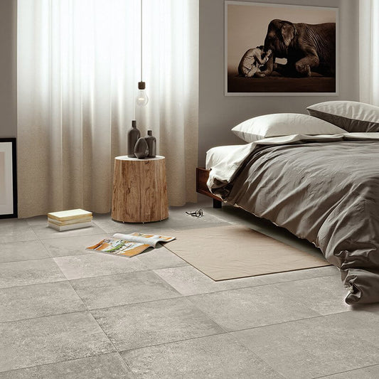 Gres Porcellanato Effetto Cemento Rettificato Grip 60x60 9.5mm Materia Grigio - Herberia