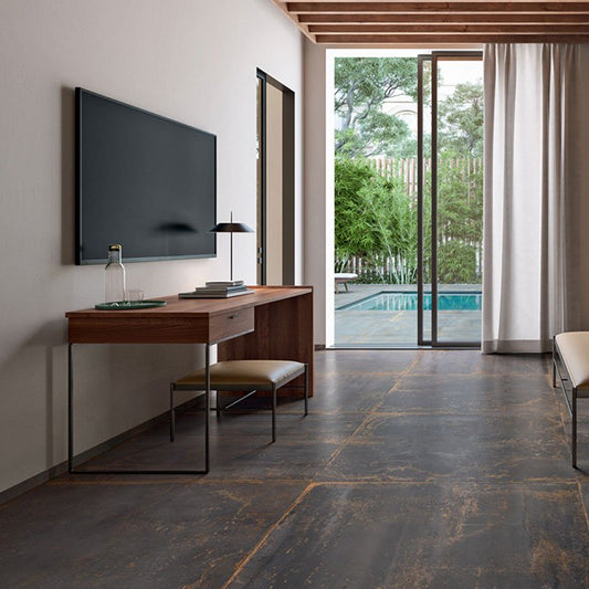 Gres Porcellanato Effetto Cemento Rettificato Grip 80x80 20mm Iron Oxide - Gardenia Orchidea