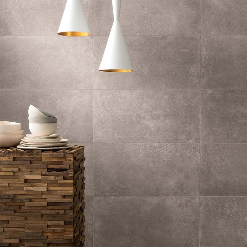 Gres Porcellanato Effetto Cemento Rettificato Grip 80x80 20mm Mud Native - Gardenia Orchidea