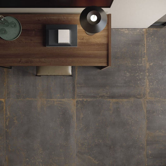 Gres Porcellanato Effetto Cemento Rettificato Grip 80x80 8.5mm Iron Oxide - Gardenia Orchidea