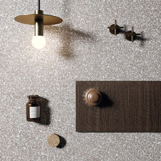 Gres Porcellanato Effetto Cemento Rettificato Lappato 90x90 8.5mm Dots Grey Blend - ABK