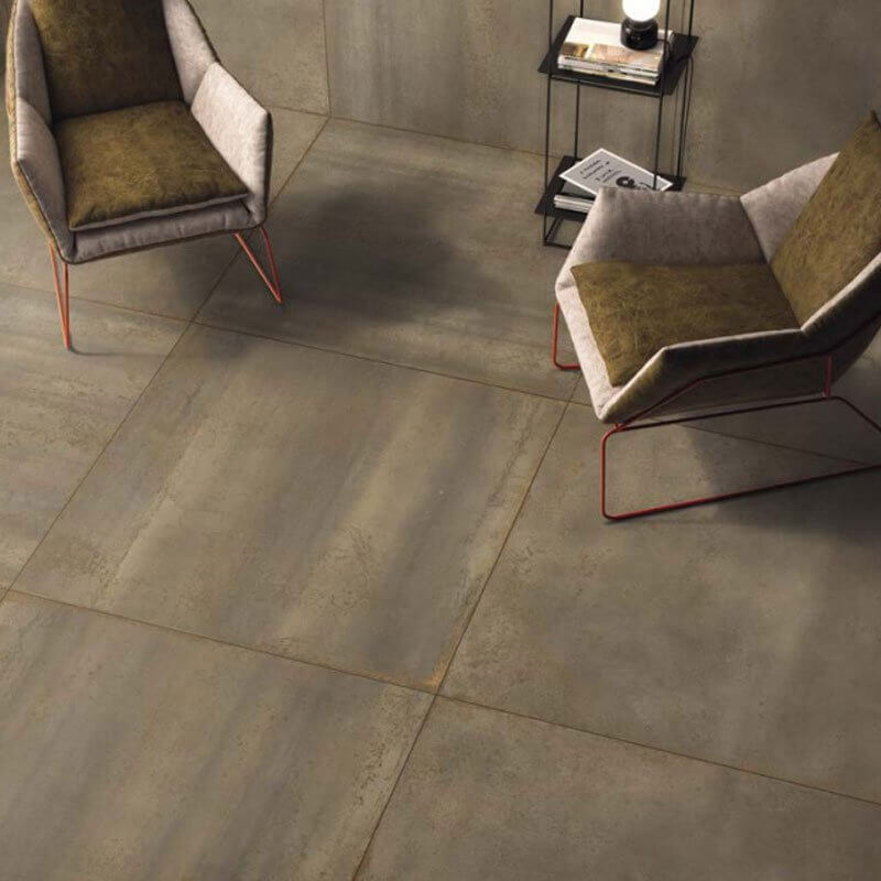 Gres Porcellanato Effetto Cemento Rettificato Naturale 120x120 8.5mm Brass Oxide - Gardenia Orchidea