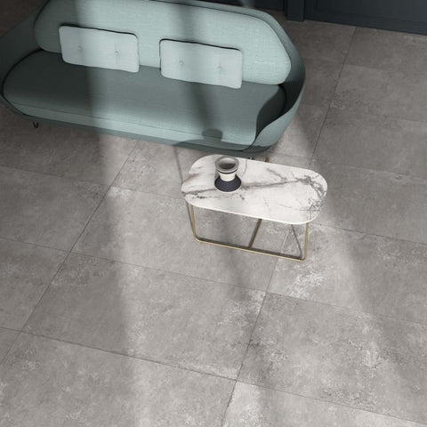 Gres Porcellanato Effetto Cemento Rettificato Naturale 30x120 8.5mm Grey Ghost - ABK