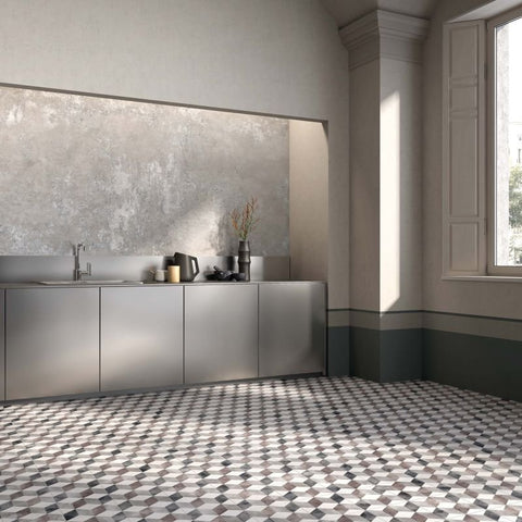 Gres Porcellanato Effetto Cemento Rettificato Naturale 30x120 8.5mm Grey Ghost - ABK