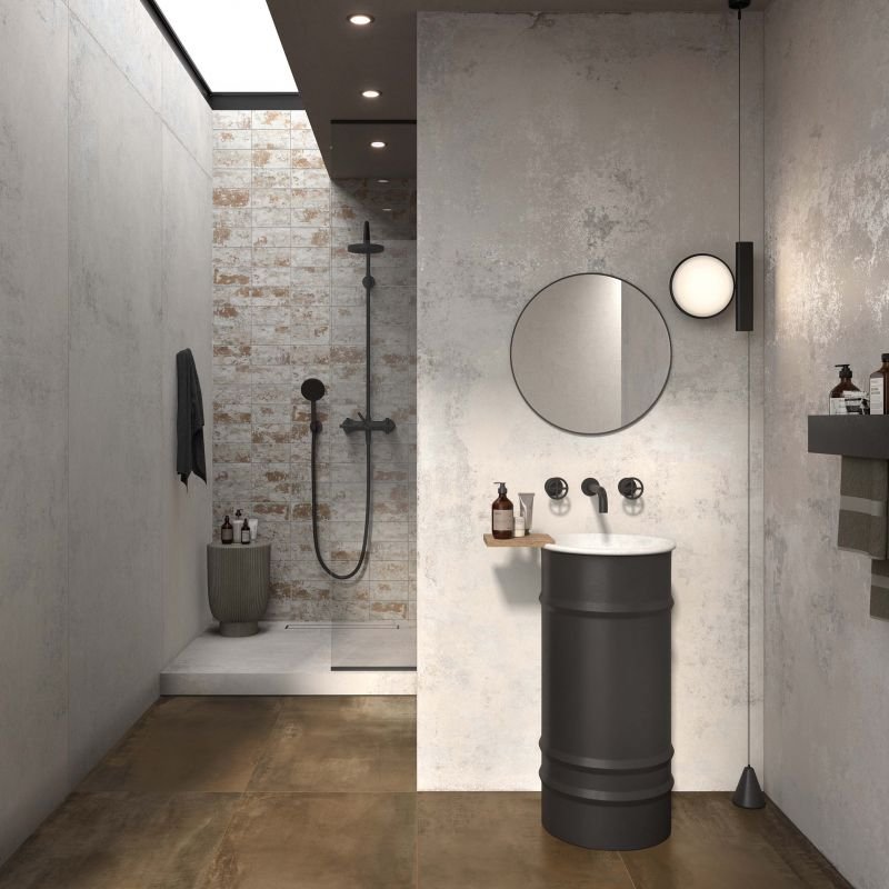Cement Effect Porcelain Stoneware Rectified Natural 30x120 8.5mm Ivory Ghost - ABK