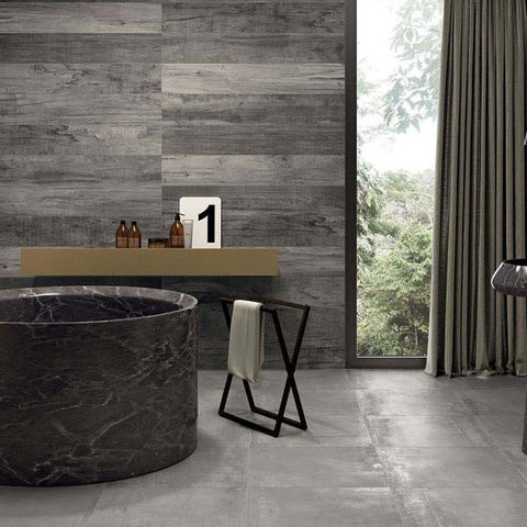 Gres Porcellanato Effetto Cemento Rettificato Naturale 30x120 8.5mm Pearl Interno 9 - ABK
