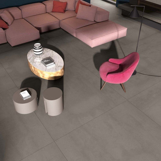 Gres Porcellanato Effetto Cemento Rettificato Naturale 30x34 9mm Grey Crossroad Chalk - ABK