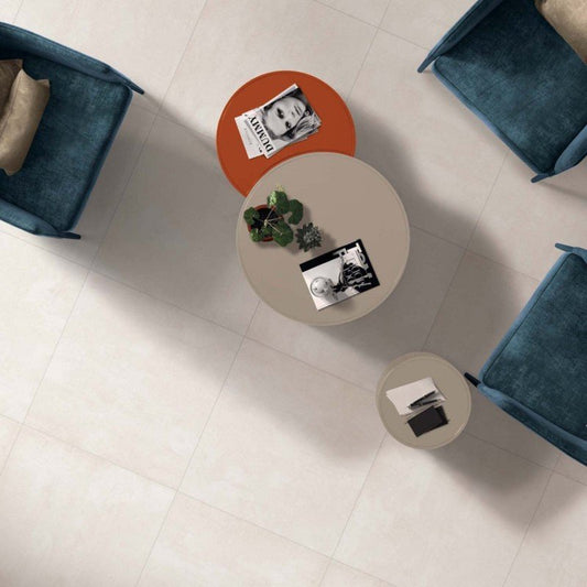 Gres Porcellanato Effetto Cemento Rettificato Naturale 30x34 9mm White Crossroad Chalk - ABK
