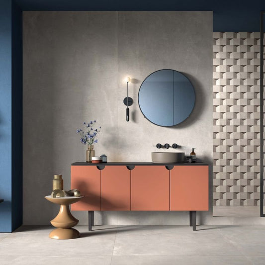 Gres Porcellanato Effetto Cemento Rettificato Naturale 30x60 8.5mm Ash Blend - ABK