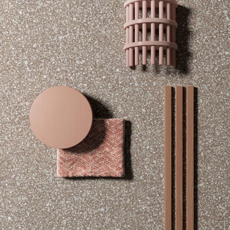 Gres Porcellanato Effetto Cemento Rettificato Naturale 60x120 8.5mm Dots Taupe Blend - ABK